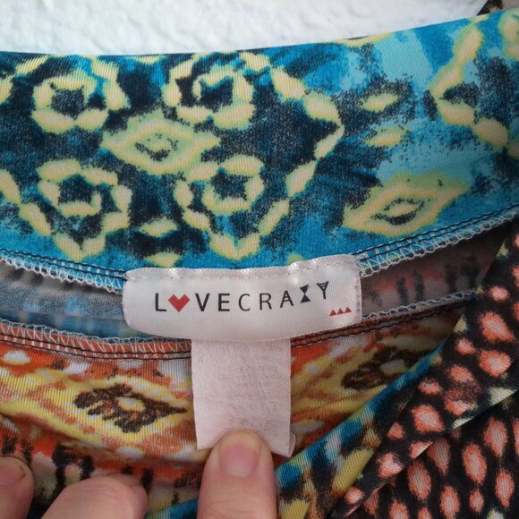 Love Crazy, Yellow/blue/orange abstract flare pants - Picture 5 of 7